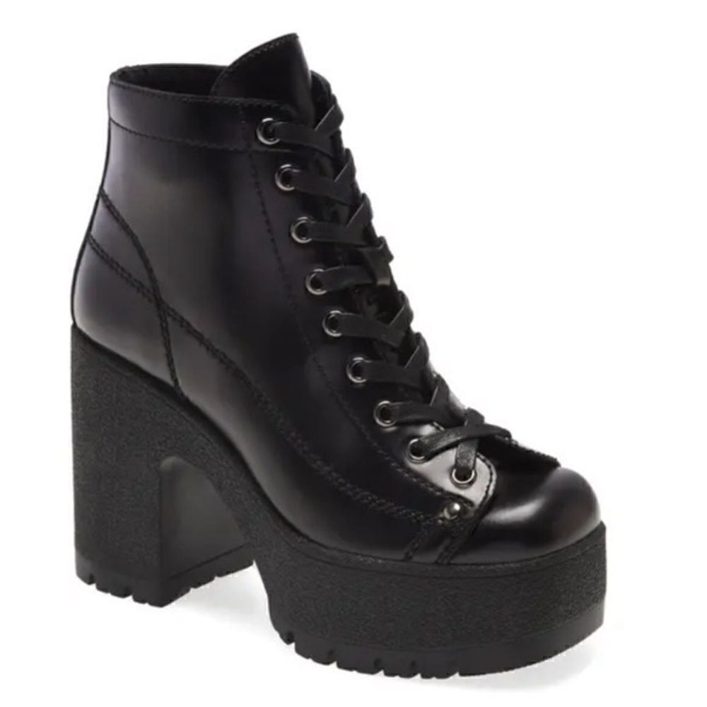 New Jeffrey Campbell Refresh-LL Platform Lug Boot Size 8.5 Black